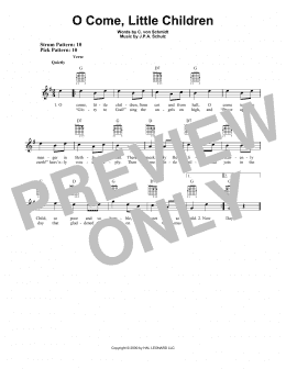 page one of O Come, Little Children (Easy Guitar)