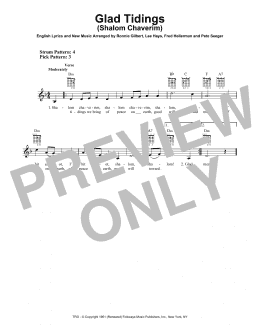 page one of Glad Tidings (Shalom Chaverim) (Easy Guitar)