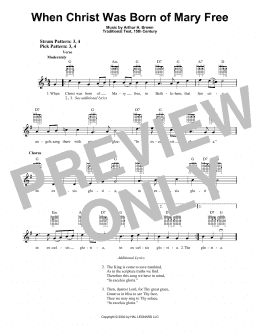 page one of When Christ Was Born Of Mary Free (Easy Guitar)