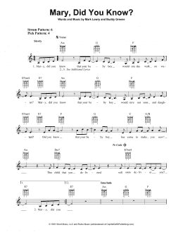 page one of Mary, Did You Know? (Easy Guitar)