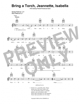 page one of Bring A Torch, Jeannette, Isabella (Easy Guitar)