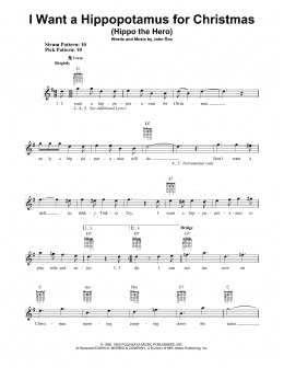page one of I Want A Hippopotamus For Christmas (Hippo The Hero) (Easy Guitar)