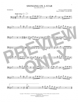 page one of Swinging On A Star (Trombone Solo)