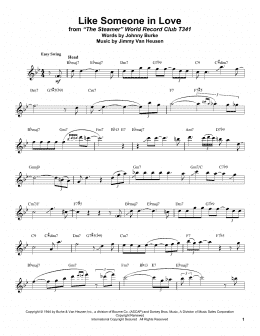 page one of Like Someone In Love (Tenor Sax Transcription)