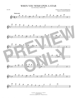 page one of When You Wish Upon A Star (from Pinocchio) (Flute Solo)