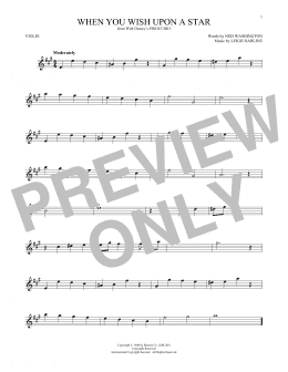 page one of When You Wish Upon A Star (from Pinocchio) (Violin Solo)