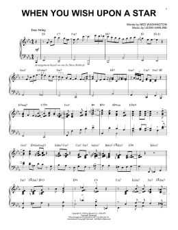page one of When You Wish Upon A Star [Jazz version] (from Pinocchio) (Piano Solo)