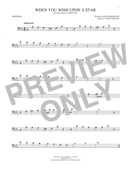page one of When You Wish Upon A Star (from Pinocchio) (Trombone Solo)