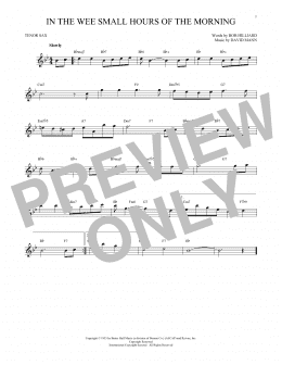 page one of In The Wee Small Hours Of The Morning (Tenor Sax Solo)