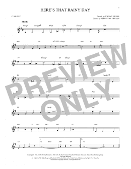 page one of Here's That Rainy Day (Clarinet Solo)