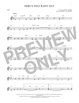 page one of Here's That Rainy Day (French Horn Solo)