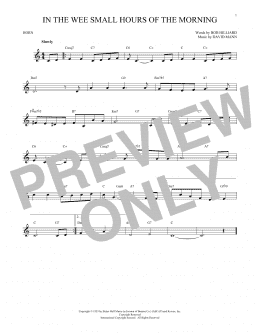 page one of In The Wee Small Hours Of The Morning (French Horn Solo)