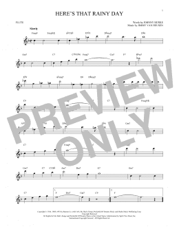 page one of Here's That Rainy Day (Flute Solo)