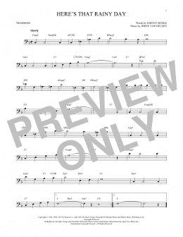 page one of Here's That Rainy Day (Trombone Solo)