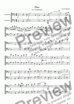 page one of Duo for Trombones