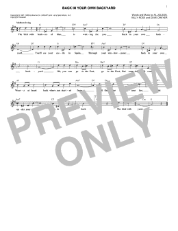 page one of Back In Your Own Backyard (Lead Sheet / Fake Book)
