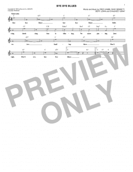 page one of Bye Bye Blues (Lead Sheet / Fake Book)