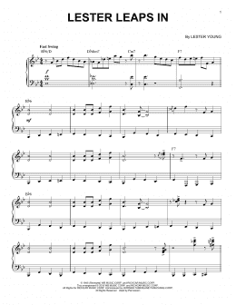 page one of Lester Leaps In (Piano Solo)