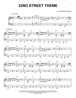 page one of 52nd Street Theme (Piano Solo)