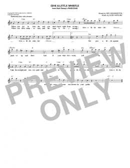 page one of Give A Little Whistle (from Pinocchio) (Lead Sheet / Fake Book)