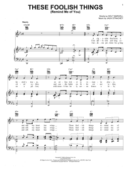 page one of These Foolish Things (Remind Me Of You) (Piano, Vocal & Guitar Chords (Right-Hand Melody))