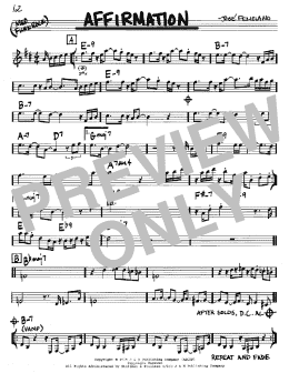 page one of Affirmation (Real Book – Melody & Chords – C Instruments)