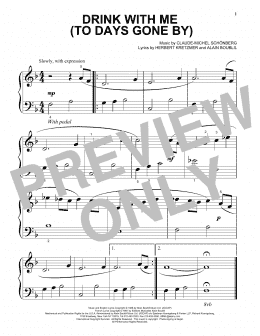 page one of Drink With Me (To Days Gone By) (Beginning Piano Solo)
