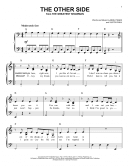 page one of The Other Side (Easy Piano)