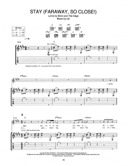 page one of Stay (Faraway, So Close!) (Guitar Tab)