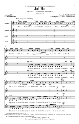 page one of Jai Ho (SSA Choir)