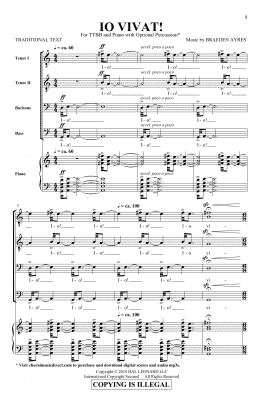 page one of Io Vivat! (TTBB Choir)