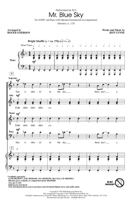 page one of Mr. Blue Sky (SATB Choir)