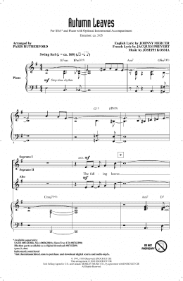 page one of Autumn Leaves (SSA Choir)
