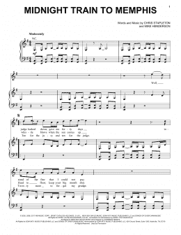 page one of Midnight Train To Memphis (Piano, Vocal & Guitar Chords (Right-Hand Melody))