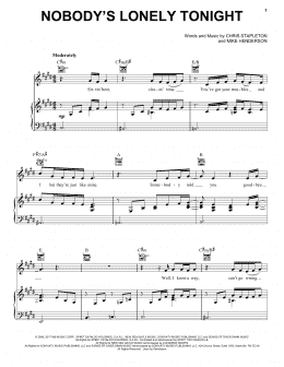 page one of Nobody's Lonely Tonight (Piano, Vocal & Guitar Chords (Right-Hand Melody))
