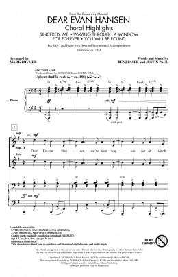 page one of Dear Evan Hansen (Choral Highlights) (SSA Choir)