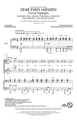 page one of Dear Evan Hansen (Choral Highlights) (SATB Choir)