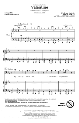 page one of Valentine (SAB Choir)