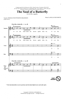 page one of The Soul Of A Butterfly (SATB Choir)