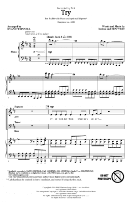 page one of Try (SATB Choir)