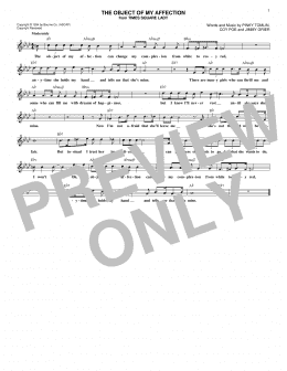 page one of The Object Of My Affection (Lead Sheet / Fake Book)