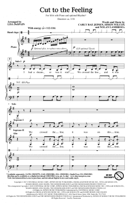 page one of Cut To The Feeling (SSA Choir)