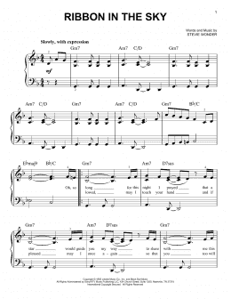 page one of Ribbon In The Sky (Very Easy Piano)