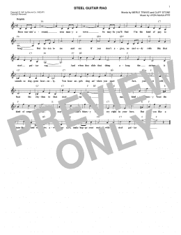 page one of Steel Guitar Rag (Lead Sheet / Fake Book)