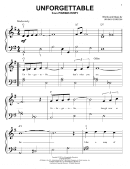 page one of Unforgettable (Big Note Piano)