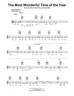 page one of The Most Wonderful Time Of The Year (Easy Guitar)