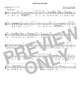 page one of Let's Fall In Love (Lead Sheet / Fake Book)