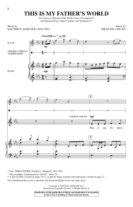 page one of This Is My Father's World (2-Part Choir)