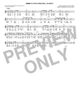 page one of Gimme A Little Kiss (Will Ya Huh?) (Lead Sheet / Fake Book)