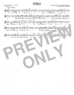 page one of Eternally (Lead Sheet / Fake Book)